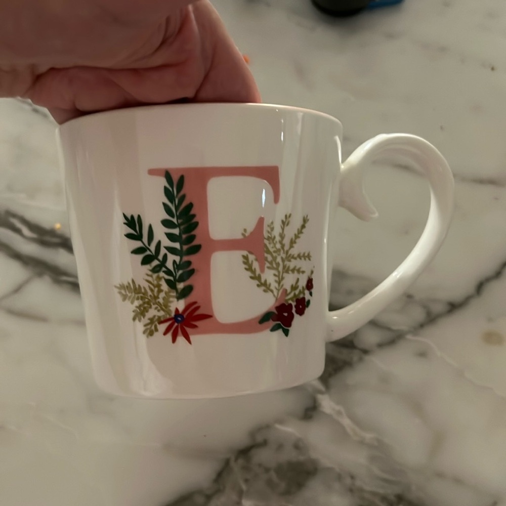 OPALHOUSE Monogram E Floral Mug threshold anthropologie